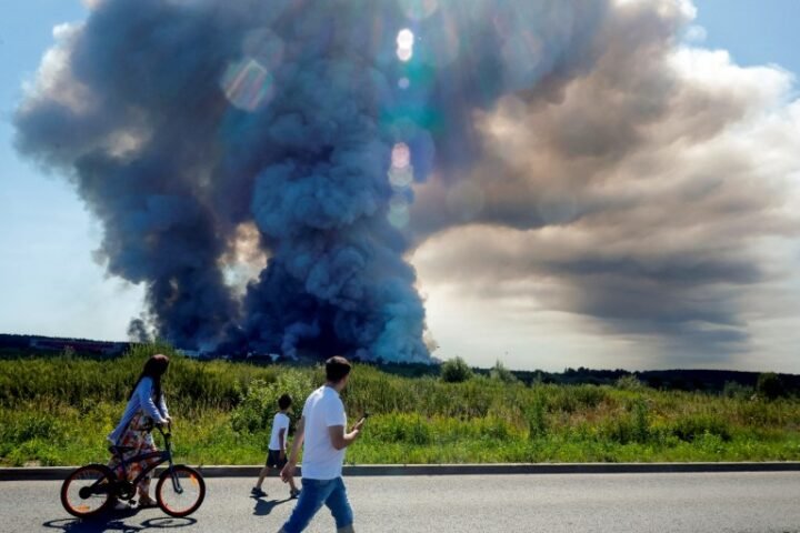 Ukrainian drone strikes kill seven in Russia, damage oil depot near Moscow