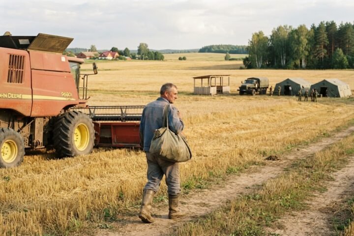 Lukashenko sends Belarusian record-breaking combine harvester operator to military training