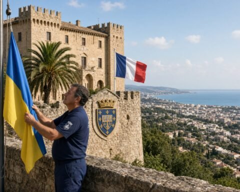 RN mayor removes Ukrainian flag from French castle, prompting accusations of Kremlin alignment