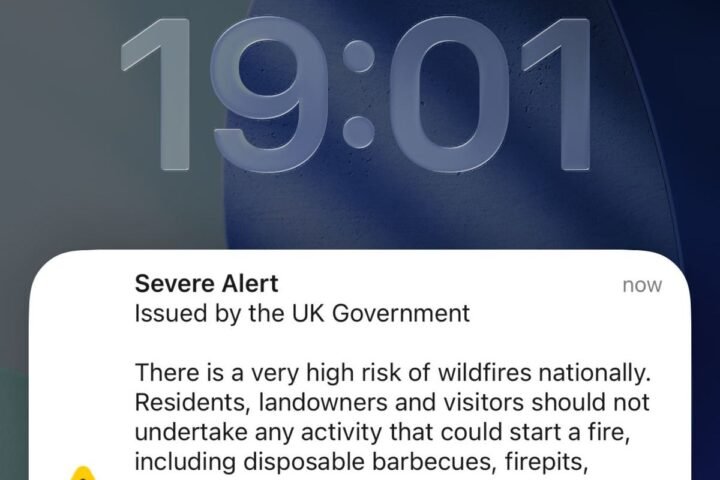 Emergency alert issued as wildfires pose significant threat to England and Wales