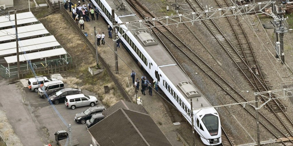 Express train collision claims lives of four workers at Japanese railway station
