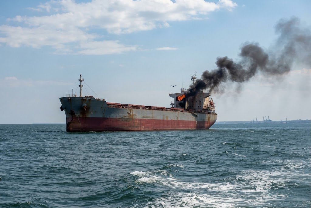 Russian drones hit German freighter near Odesa, raising stakes for Black Sea shipping