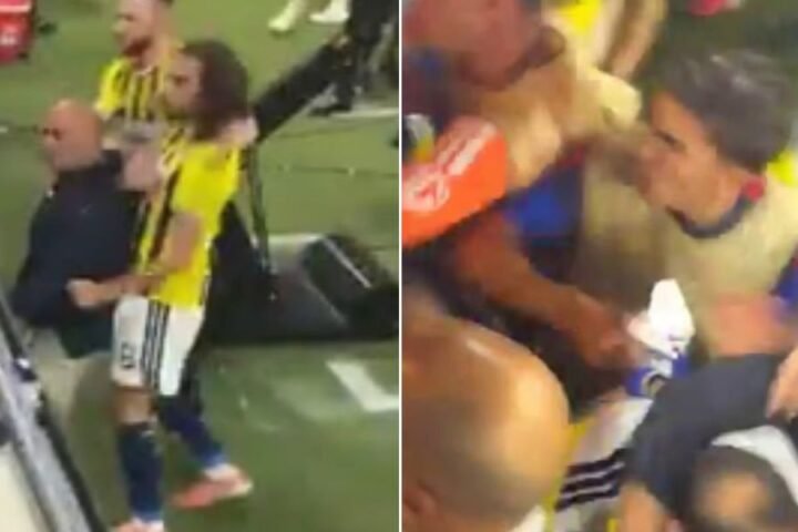Fenerbahce’s Champions League victory over Lyon marred by post-match brawl involving Matteo Guendouzi