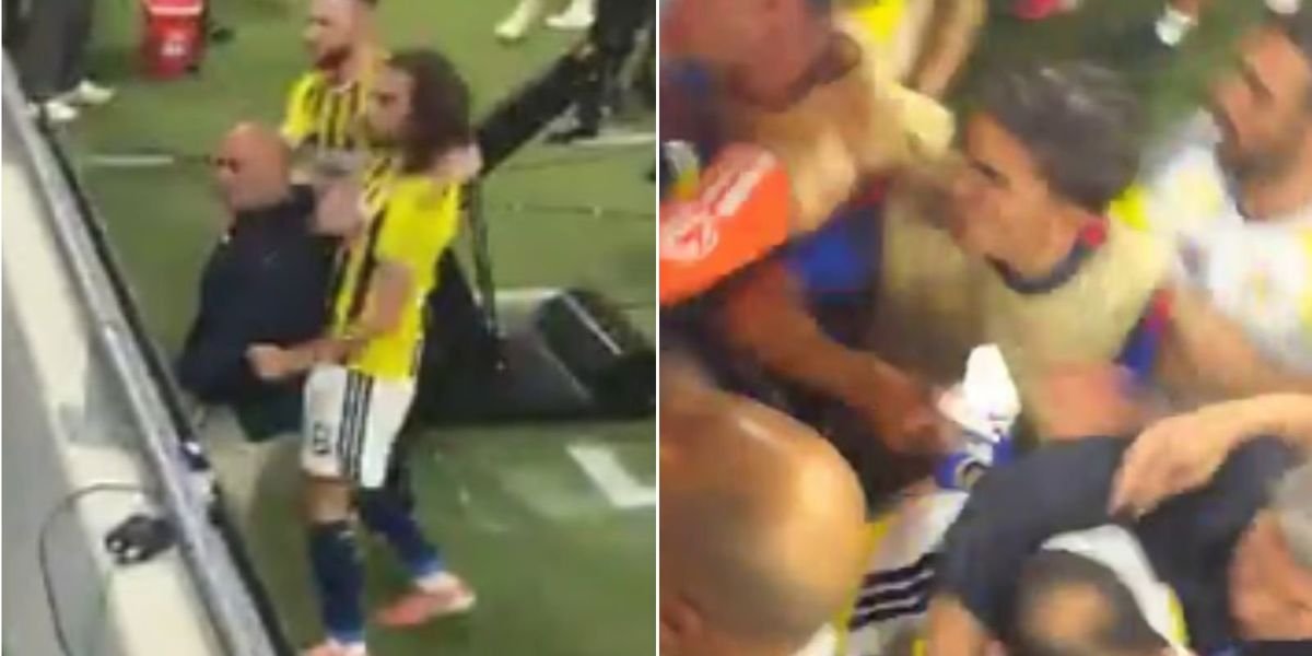 Fenerbahce’s Champions League victory over Lyon marred by post-match brawl involving Matteo Guendouzi