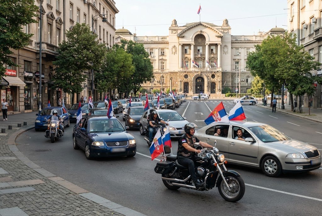 Pro-Russian group stages Belgrade motorcade after Zelensky’s Serbia visit