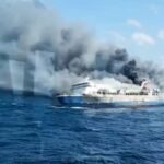 Fire engulfs Indonesian ferry, resulting in five fatalities and dozens missing