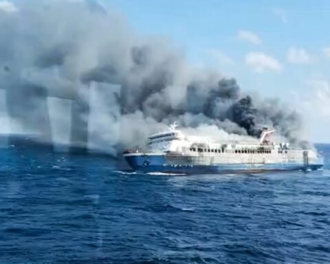 Fire engulfs Indonesian ferry, resulting in five fatalities and dozens missing