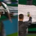 Footballer falls into stadium tunnel while celebrating goal, VAR rules it out