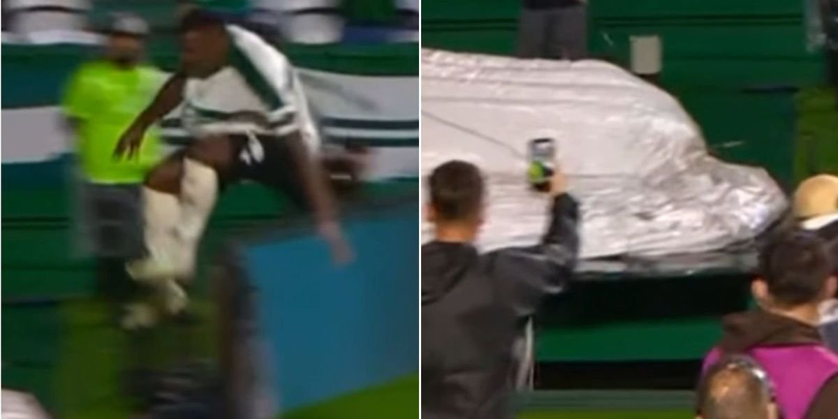 Footballer falls into stadium tunnel while celebrating goal, VAR rules it out
