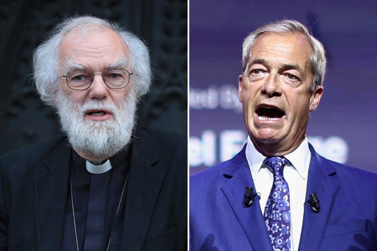 Former Archbishop of Canterbury accuses Farage of exploiting Christianity to promote anti-Muslim sentiment