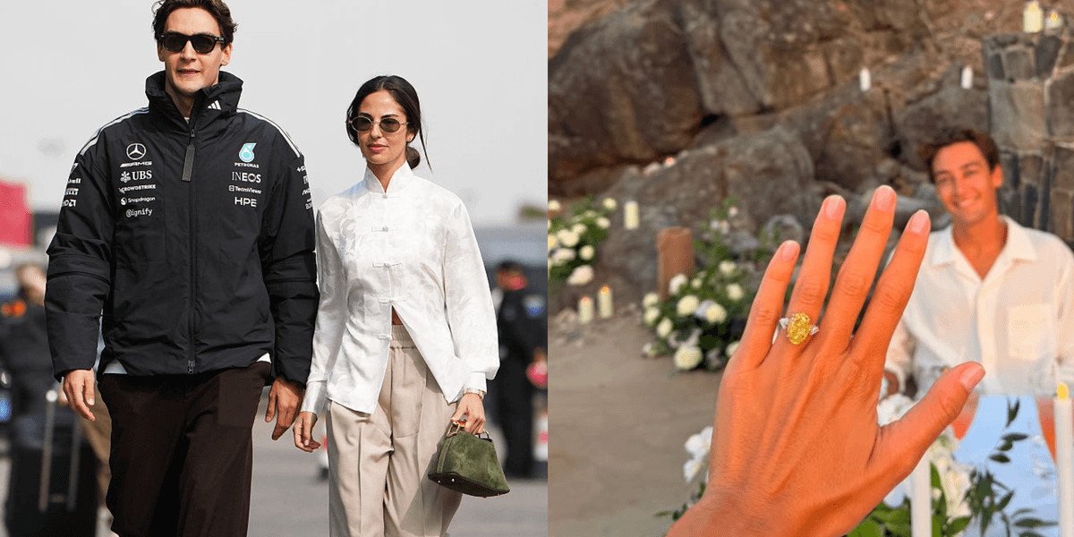George Russell and Carmen Montero Mundt announce engagement, revealing stunning diamond ring details