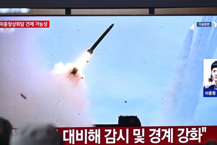 North Korea launches approximately 10 short-range ballistic missiles toward the sea