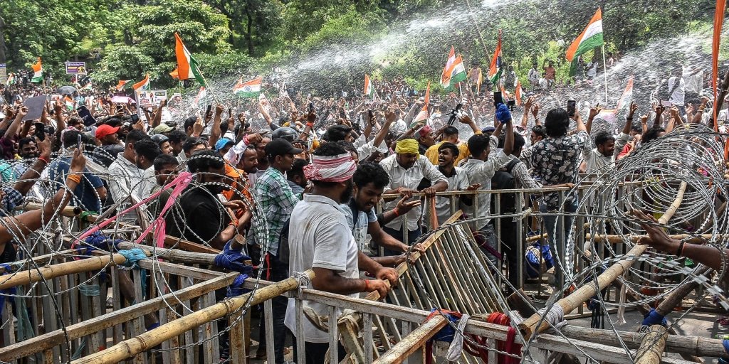 Police use tear gas to disperse youth protests over civil service exam leaks in India