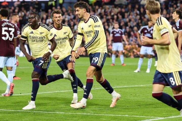 Saka's goal secures narrow win for Arsenal over Aston Villa in Premier League clash