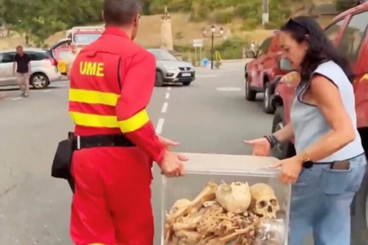 Spain recovers remains of 11th century kings as wildfires threaten historical monastery