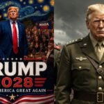 Trump hints at 2028 run while sharing AI-generated images of himself in military settings
