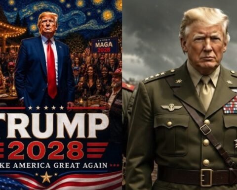 Trump hints at 2028 run while sharing AI-generated images of himself in military settings