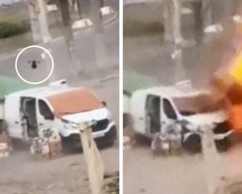 Video captures civilian targeted by attack drone in Ukraine