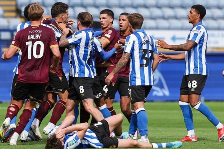 Xavier Simons sent off after punching opponent in League Cup clash for Bolton