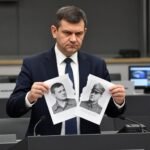 Polish Konfederacja MP tears up portraits in attack on Ukraine