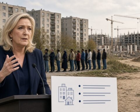 Le Pen’s housing proposal attacked as xenophobic populism amid French crisis