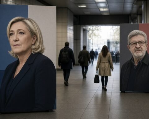 Poll puts Le Pen and Mélenchon ahead of centrist rivals in French presidential scenarios