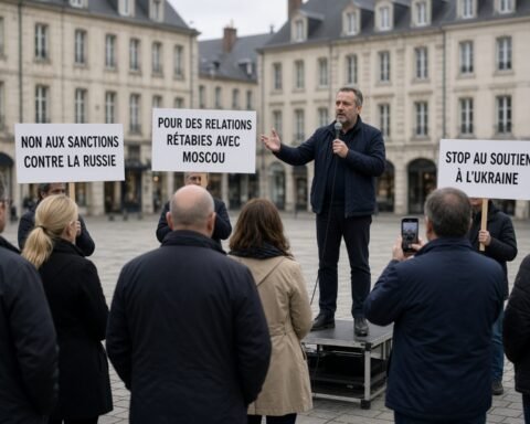 Les Patriotes stages pro-Russian rally in France against sanctions and Ukraine support