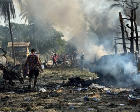 Airstrike in Myanmar's Rakhine state kills at least 49 near local market