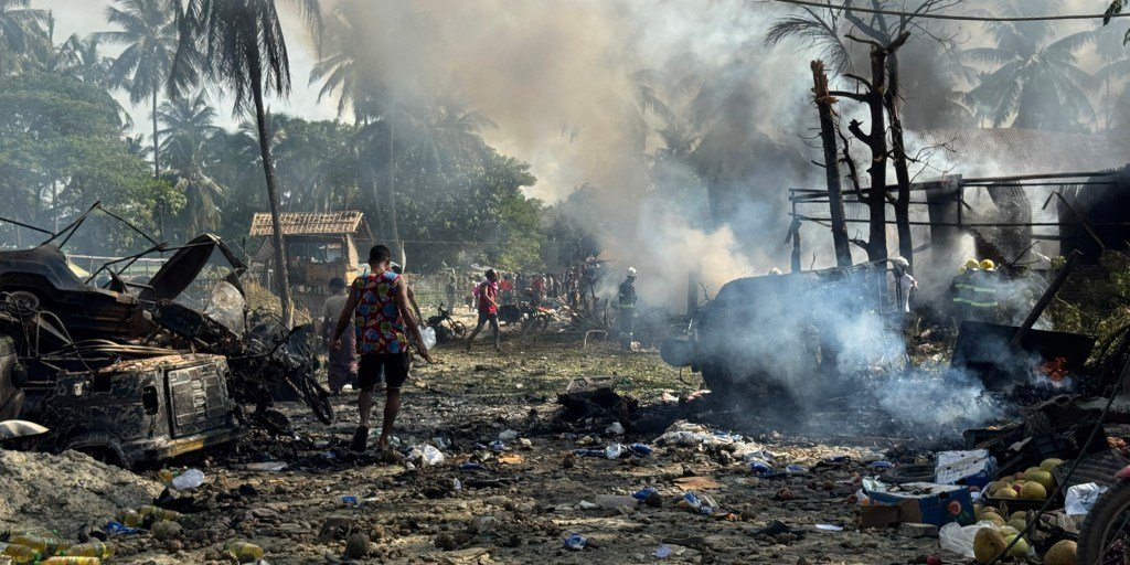 Airstrike in Myanmar's Rakhine state kills at least 49 near local market