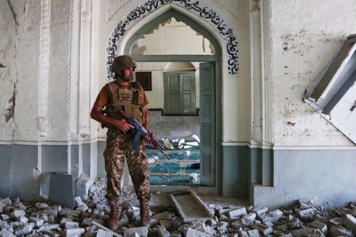 Bombing at mosque in Pakistan leaves at least 21 dead, including police officers