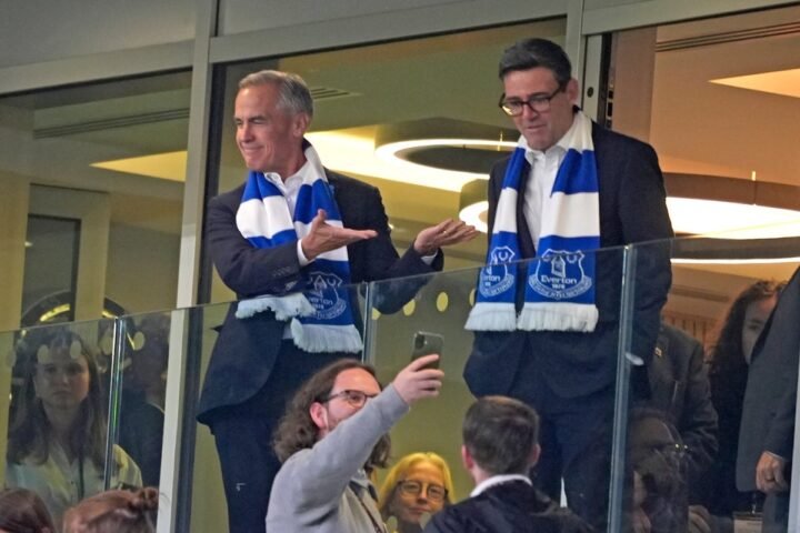 Burnham and Carney enjoy Everton match as UK-Canada ties deepen amid talks