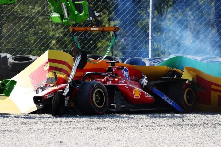 Charles Leclerc crashes out of Italian Grand Prix, raising concerns over driver’s condition