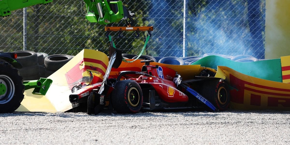 Charles Leclerc crashes out of Italian Grand Prix, raising concerns over driver’s condition