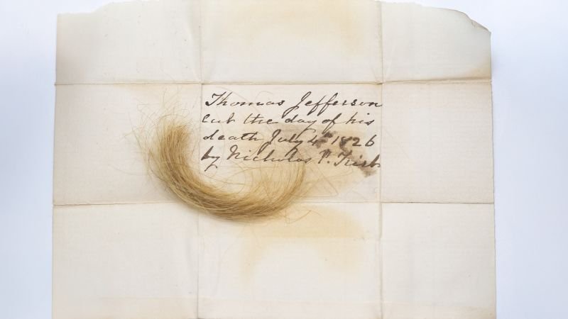 DNA analysis of Thomas Jefferson's hair provides new insights into his relationship with Sally Hemings