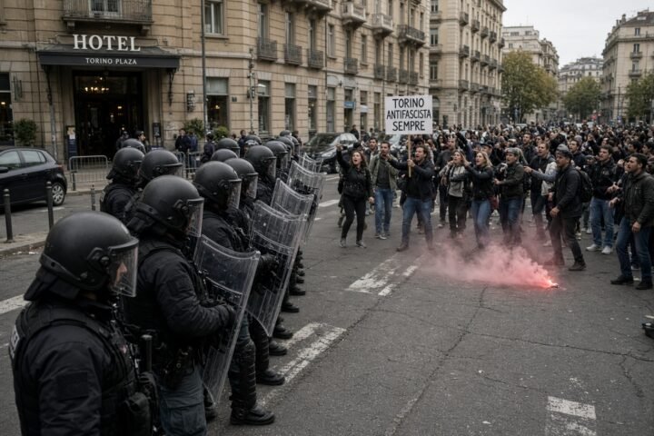 Protests erupt in Turin over Roberto Vannacci’s address to police conference