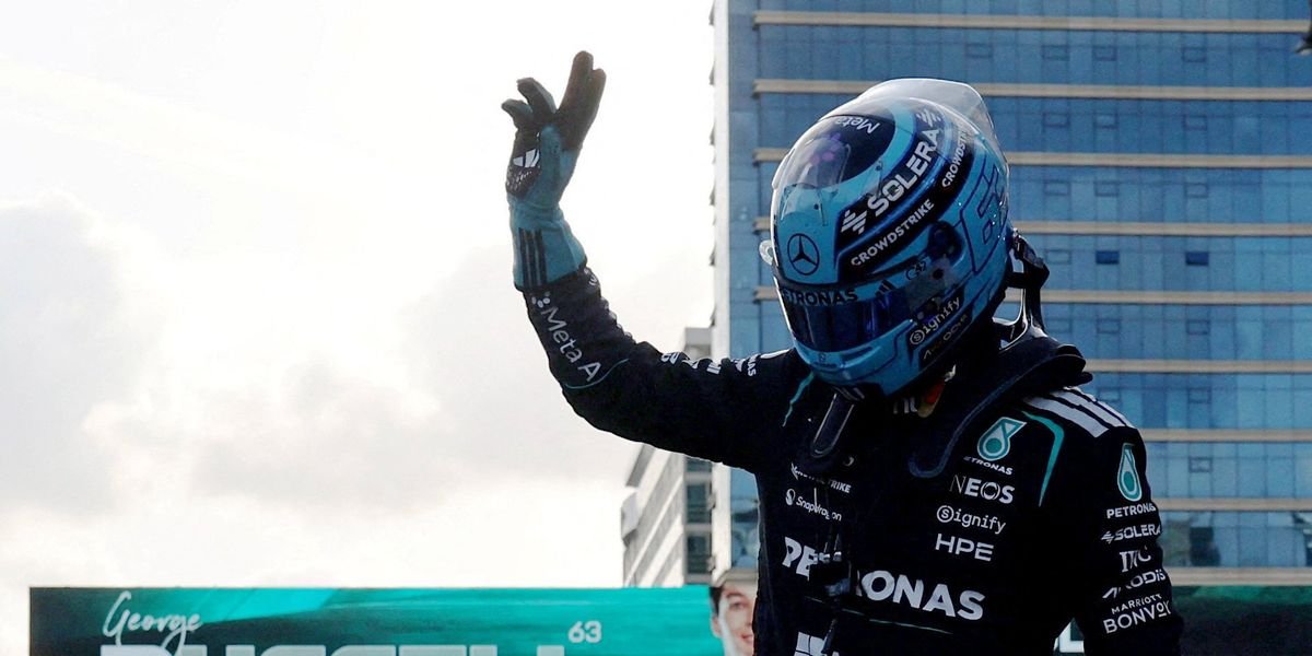 George Russell secures pole position for Azerbaijan Grand Prix as Kimi Antonelli suffers setback