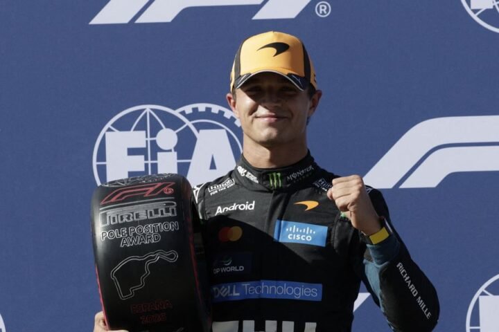 Lando Norris claims pole position for Spanish Grand Prix with narrow victory over Kimi Antonelli