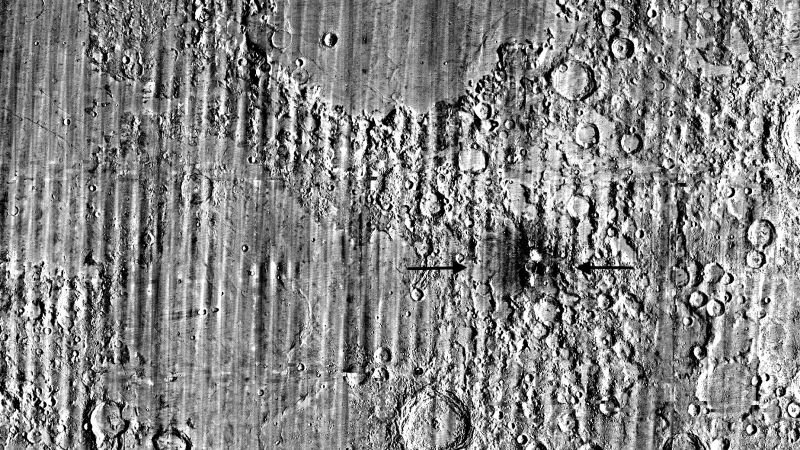 Lunar orbiter identifies massive new crater formed by recent asteroid impact on the moon