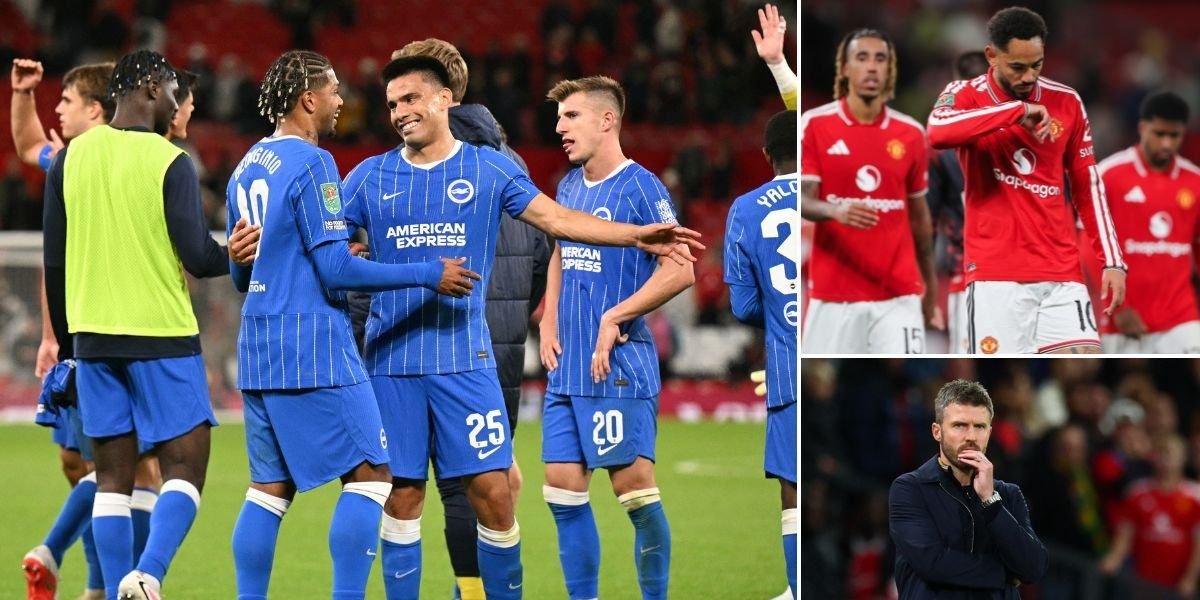 Manchester United collapses to Brighton in Carabao Cup after conceding two-goal lead