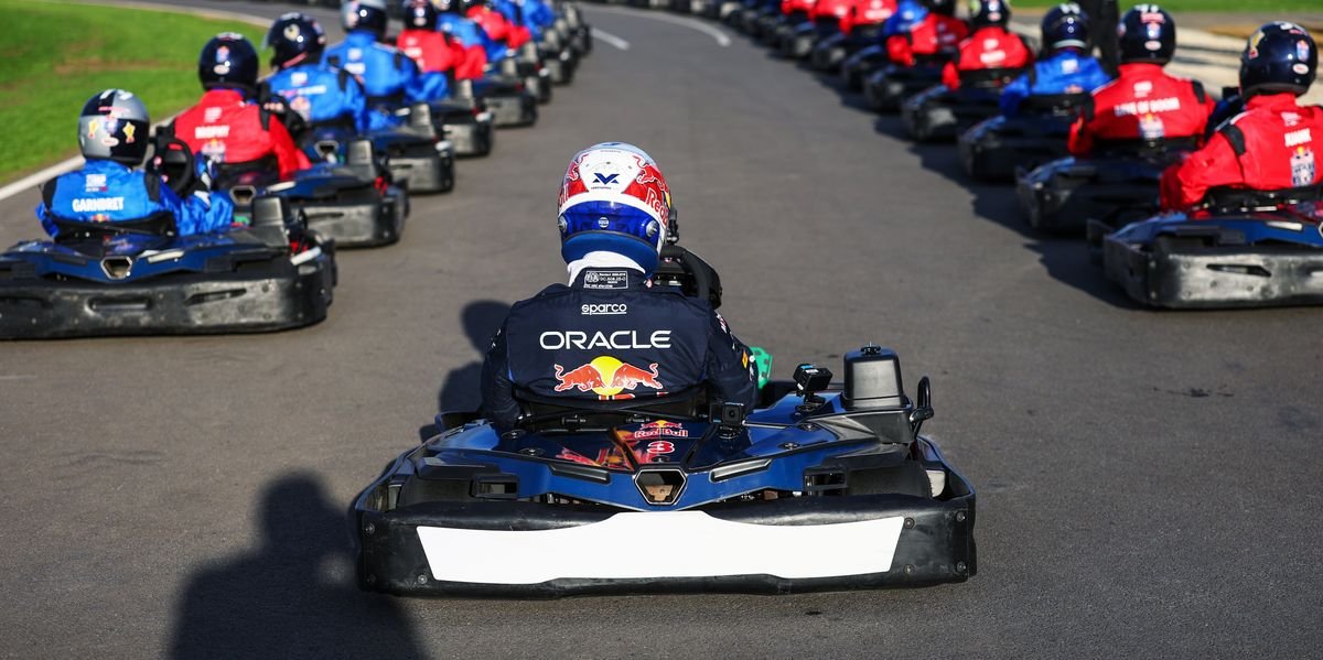 Max Verstappen overtakes 100 drivers in 14 laps during Silverstone go-kart challenge