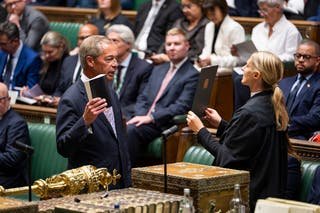 Nigel Farage violates parliamentary rules on first day back after re-election