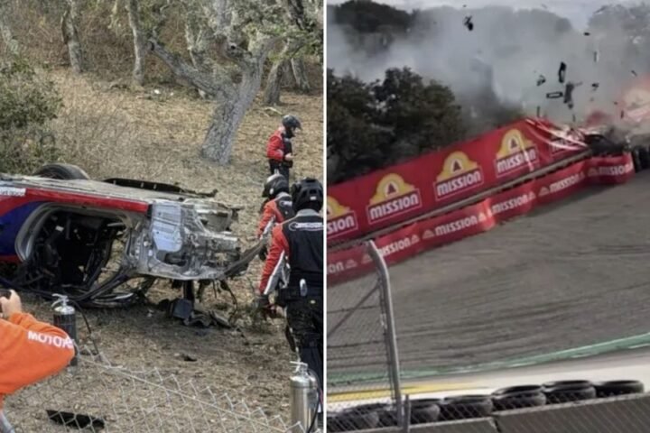 Porsche driver survives harrowing crash at Laguna Seca after brake failure