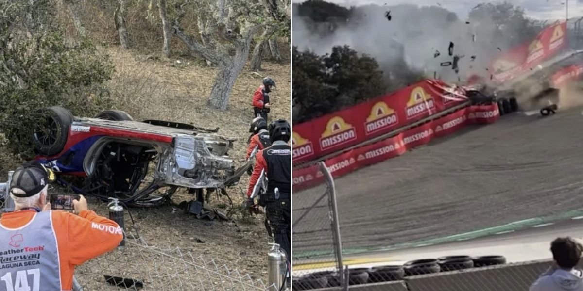 Porsche driver survives harrowing crash at Laguna Seca after brake failure