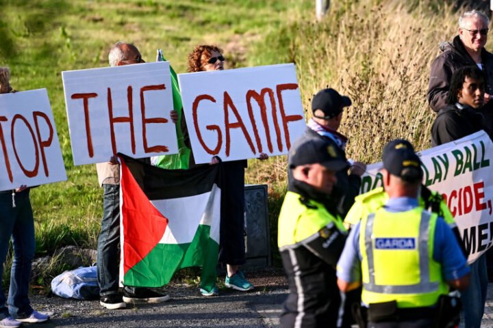 Protests erupt as Ireland and Israel prepare for controversial soccer doubleheader