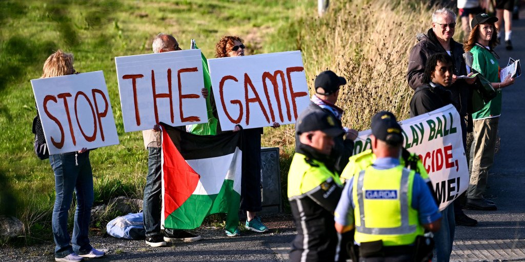 Protests erupt as Ireland and Israel prepare for controversial soccer doubleheader