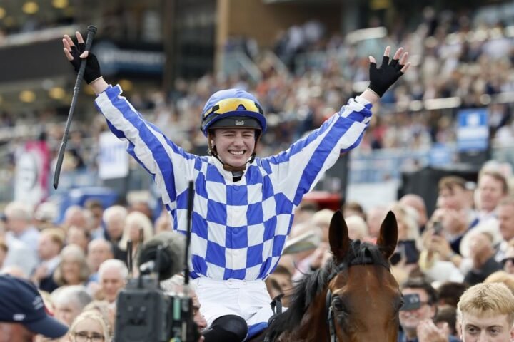 Saffie Osborne becomes first woman to win British Flat racing Classic at St Leger