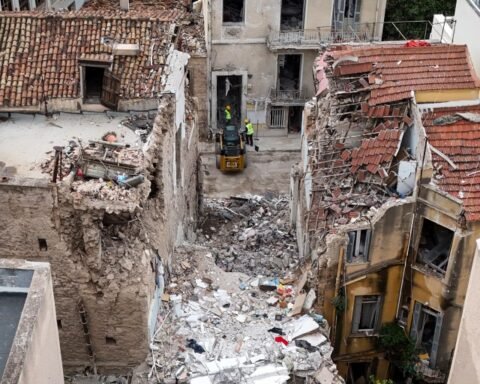 Six bodies recovered from collapsed building in Athens following suspected gas explosion