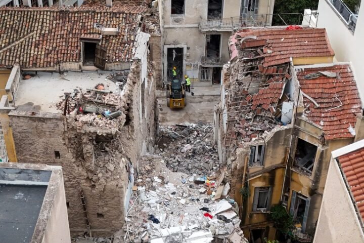 Six bodies recovered from collapsed building in Athens following suspected gas explosion