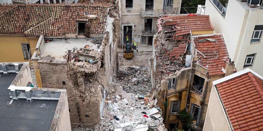 Six bodies recovered from collapsed building in Athens following suspected gas explosion