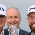 Trump receives warm welcome in Ireland while presenting Shane Lowry with Irish Open trophy
